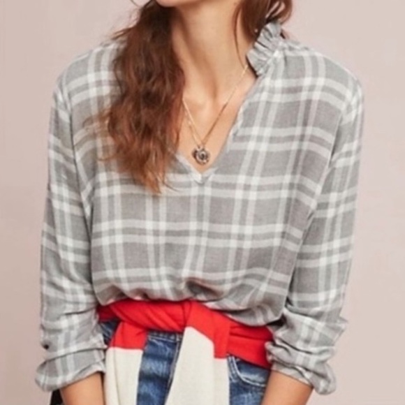 Anthropologie Cloth & Stone Plaid Shirt - Picture 8 of 8